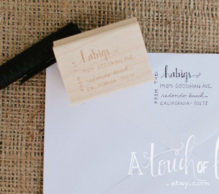 MODERN CALLIGRAPHY Custom Design Return Address Stamp